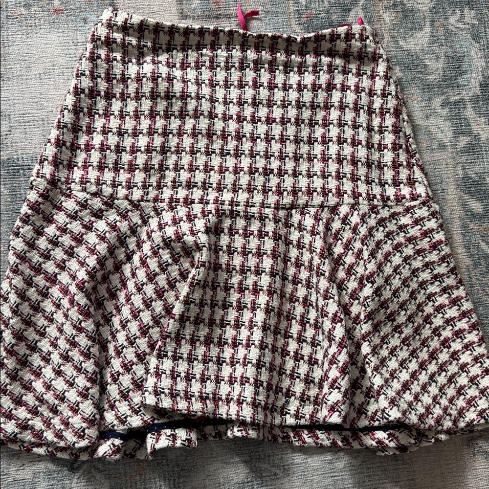 Anthropologie Pink and Cream Tweed Skirt